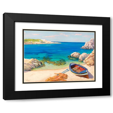 Sardegna Black Modern Wood Framed Art Print with Double Matting by Galasso, Adriano