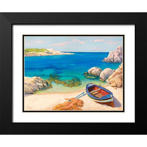 Sardegna Black Modern Wood Framed Art Print with Double Matting by Galasso, Adriano