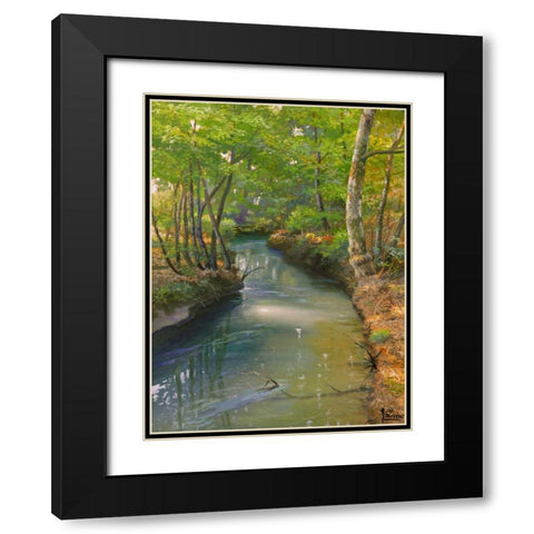 Nel bosco Black Modern Wood Framed Art Print with Double Matting by Galasso, Adriano