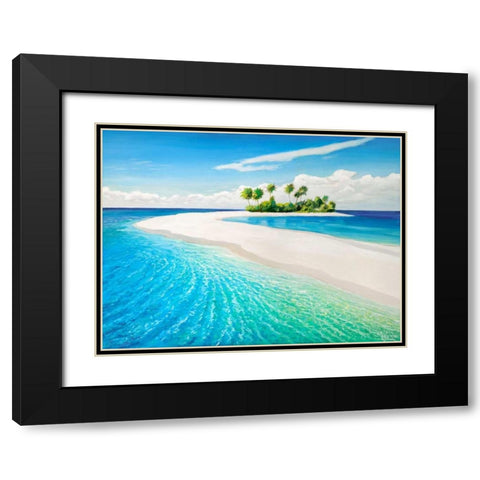 Isola tropicale Black Modern Wood Framed Art Print with Double Matting by Galasso, Adriano