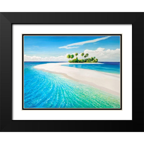 Isola tropicale Black Modern Wood Framed Art Print with Double Matting by Galasso, Adriano
