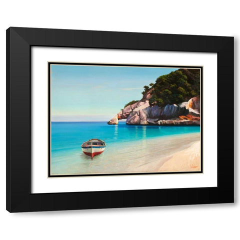 Baia mediterranea Black Modern Wood Framed Art Print with Double Matting by Galasso, Adriano