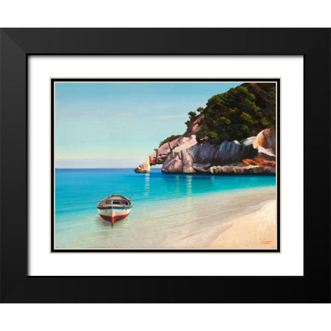 Baia mediterranea Black Modern Wood Framed Art Print with Double Matting by Galasso, Adriano