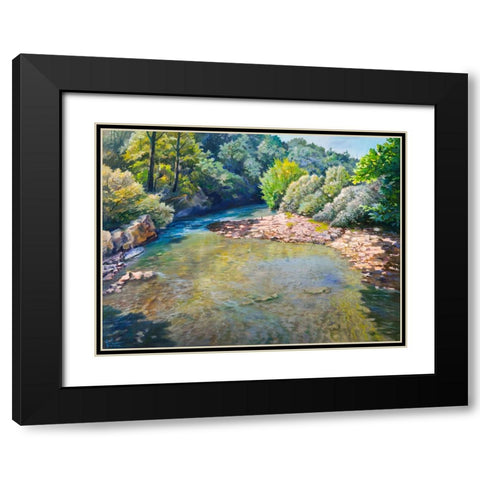 Ansa nel torrente Black Modern Wood Framed Art Print with Double Matting by Galasso, Adriano