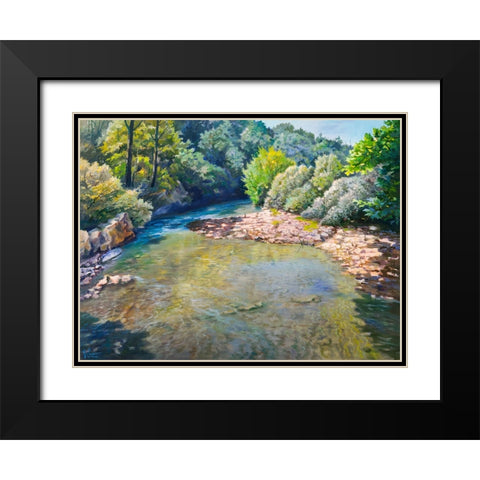 Ansa nel torrente Black Modern Wood Framed Art Print with Double Matting by Galasso, Adriano