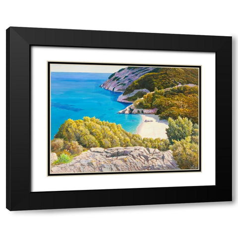 Caletta assolata Black Modern Wood Framed Art Print with Double Matting by Galasso, Adriano