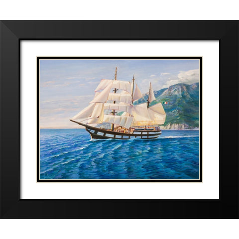 Goletta Black Modern Wood Framed Art Print with Double Matting by Galasso, Adriano