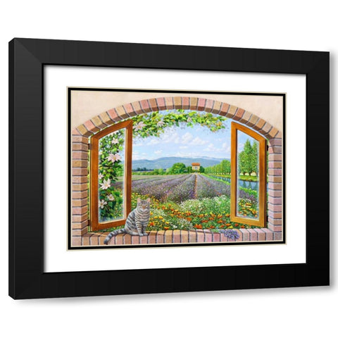 Finestra in provenza Black Modern Wood Framed Art Print with Double Matting by Del Missier, Andrea