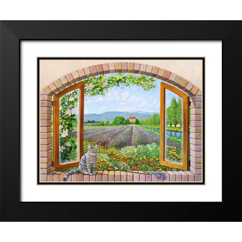 Finestra in provenza Black Modern Wood Framed Art Print with Double Matting by Del Missier, Andrea