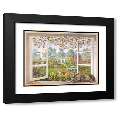 Giardino italiano Black Modern Wood Framed Art Print with Double Matting by Andrea, Del Missier