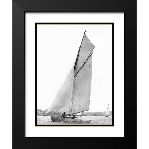 Sailing in Sydney Harbour Black Modern Wood Framed Art Print with Double Matting by Anonymous