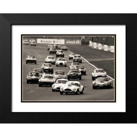 Silverstone Classic Race Black Modern Wood Framed Art Print with Double Matting by Gasoline Images