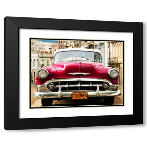 Classic American car in Habana, Cuba Black Modern Wood Framed Art Print with Double Matting by Gasoline Images