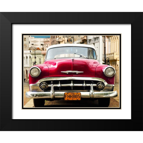 Classic American car in Habana, Cuba Black Modern Wood Framed Art Print with Double Matting by Gasoline Images