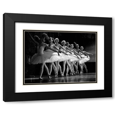 Swan Lake ballet Black Modern Wood Framed Art Print with Double Matting by Anonymous