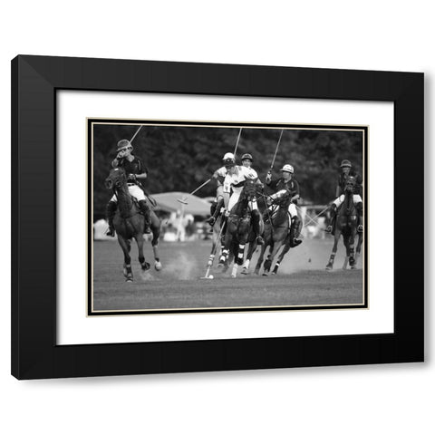 Polo players, New York Black Modern Wood Framed Art Print with Double Matting by Anonymous