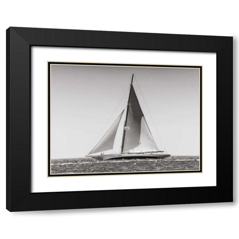 Classic racing sailboat Black Modern Wood Framed Art Print with Double Matting by Anonymous