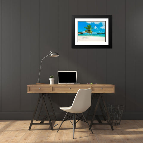 Tropical beach, Seychelles (detail) Black Modern Wood Framed Art Print with Double Matting by Anonymous