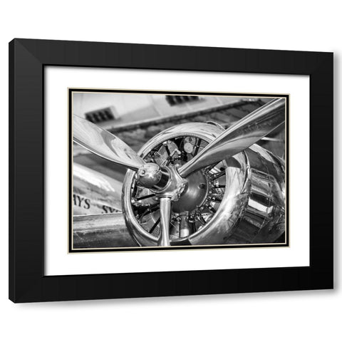 Vintage airplane propeller Black Modern Wood Framed Art Print with Double Matting by Anonymous