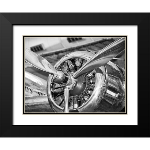 Vintage airplane propeller Black Modern Wood Framed Art Print with Double Matting by Anonymous