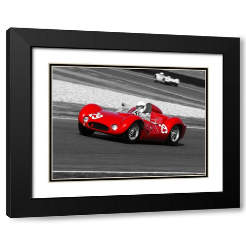 Historical race-cars Black Modern Wood Framed Art Print with Double Matting by Gasoline Images