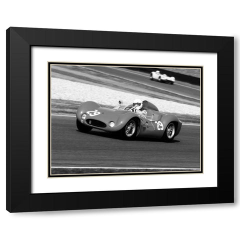 Historical race-cars Black Modern Wood Framed Art Print with Double Matting by Gasoline Images