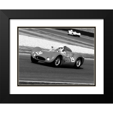 Historical race-cars Black Modern Wood Framed Art Print with Double Matting by Gasoline Images