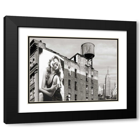 Billboards in Manhattan #1 Black Modern Wood Framed Art Print with Double Matting by Lauren, Julian