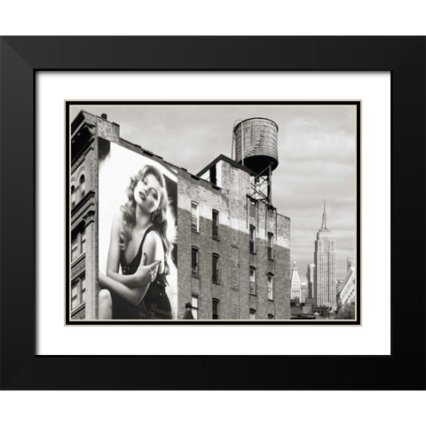 Billboards in Manhattan #1 Black Modern Wood Framed Art Print with Double Matting by Lauren, Julian