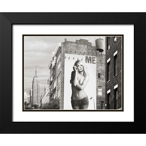 Billboards in Manhattan #2 Black Modern Wood Framed Art Print with Double Matting by Lauren, Julian