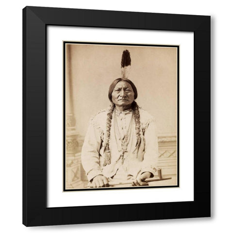 Sitting Bull- Lakota- 1885 Black Modern Wood Framed Art Print with Double Matting by Anonymous