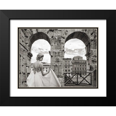From the Colosseum- Rome Black Modern Wood Framed Art Print with Double Matting by Haute Photo Collection