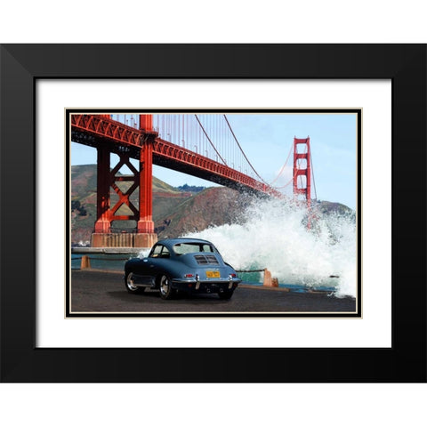 Under the Golden Gate Bridge- San Francisco Black Modern Wood Framed Art Print with Double Matting by Gasoline Images