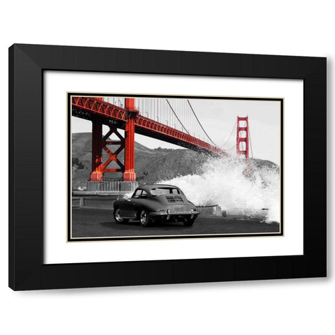 Under the Golden Gate Bridge- San Francisco Black Modern Wood Framed Art Print with Double Matting by Gasoline Images