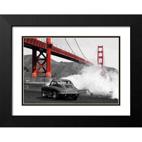 Under the Golden Gate Bridge- San Francisco Black Modern Wood Framed Art Print with Double Matting by Gasoline Images