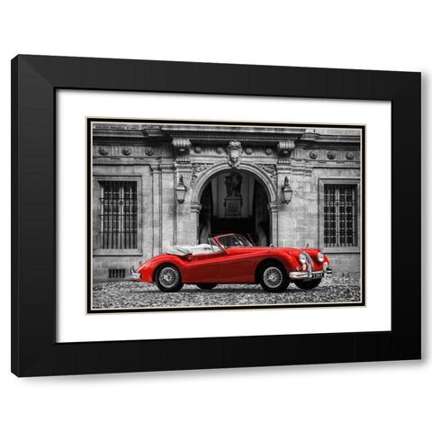 Luxury Car in front of Classic Palace Black Modern Wood Framed Art Print with Double Matting by Gasoline Images