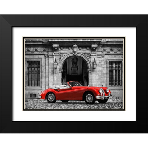 Luxury Car in front of Classic Palace Black Modern Wood Framed Art Print with Double Matting by Gasoline Images