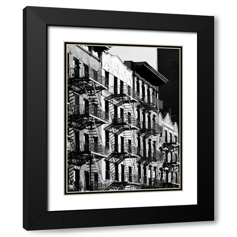Fire Escapes in Manhattan, NYC Black Modern Wood Framed Art Print with Double Matting by Lauren, Julian