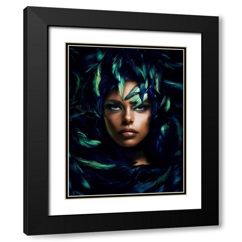 Shimmering Goddess Black Modern Wood Framed Art Print with Double Matting by Lauren, Julian