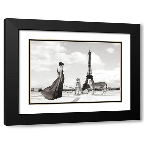 Trocadero View (detail) Black Modern Wood Framed Art Print with Double Matting by Lauren, Julian