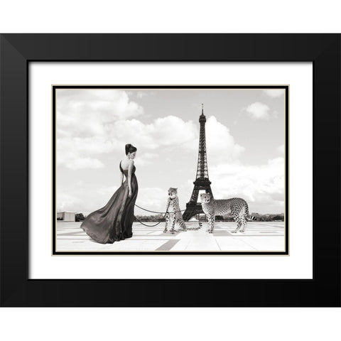 Trocadero View (detail) Black Modern Wood Framed Art Print with Double Matting by Lauren, Julian