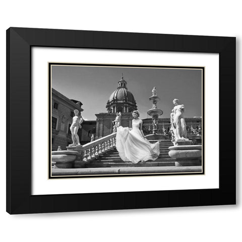 Escalier en Italie (detail) Black Modern Wood Framed Art Print with Double Matting by Haute Photo Collection
