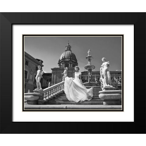 Escalier en Italie (detail) Black Modern Wood Framed Art Print with Double Matting by Haute Photo Collection