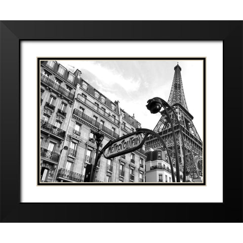 Metropolitain, Paris Black Modern Wood Framed Art Print with Double Matting by Pangea Images
