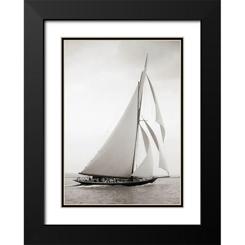 Britannia Black Modern Wood Framed Art Print with Double Matting by Anonymous