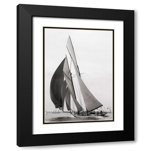 Colonia Black Modern Wood Framed Art Print with Double Matting by Anonymous