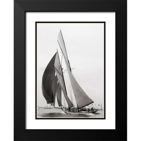 Colonia Black Modern Wood Framed Art Print with Double Matting by Anonymous