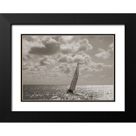 Sailing Black Modern Wood Framed Art Print with Double Matting by Pangea Images