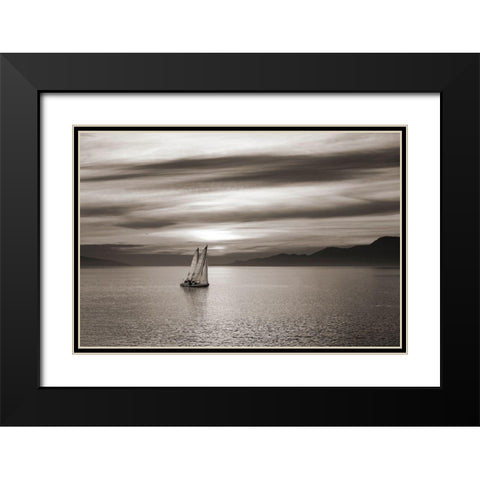 Set Sails Black Modern Wood Framed Art Print with Double Matting by Pangea Images