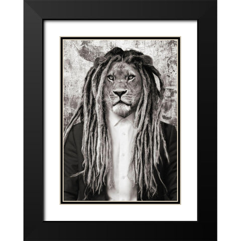 Wild Child Black Modern Wood Framed Art Print with Double Matting by VizLab